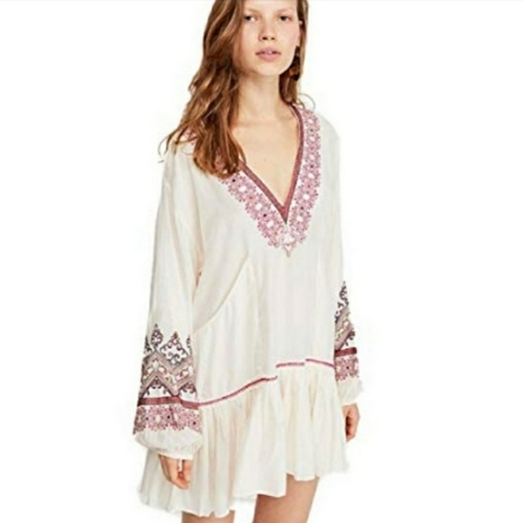 Free People Dresses & Skirts - NWT Free People Wild One Embroidered Peasant Dress